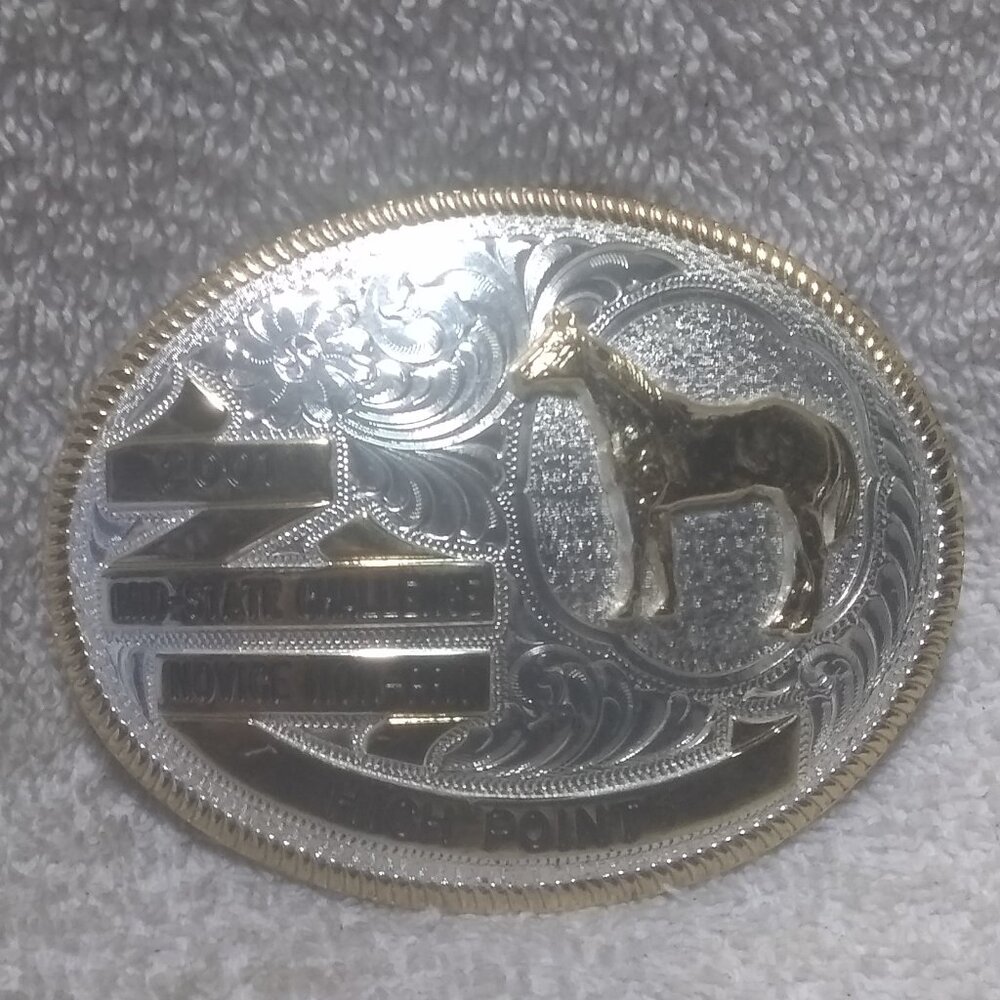 Montana Silversmiths 2001 Mid-State Challenge High Point  Custom Buckle Vintage